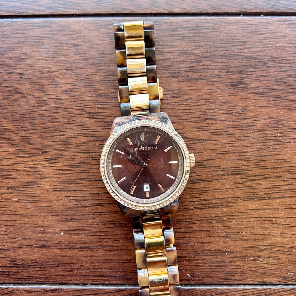 Michael Kors Gold and Brown Watch
